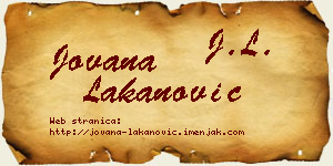 Jovana Lakanović vizit kartica